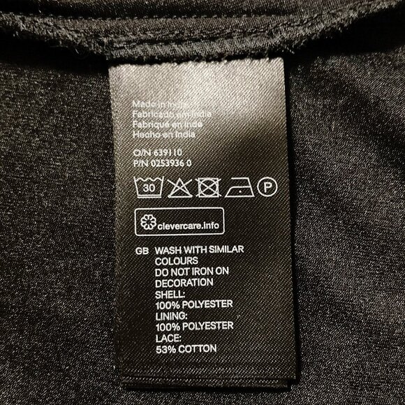 H&M MAMA Black scrolling leaves scoop neck mesh lace maternity top SMALL MEDIUM - Picture 11 of 12